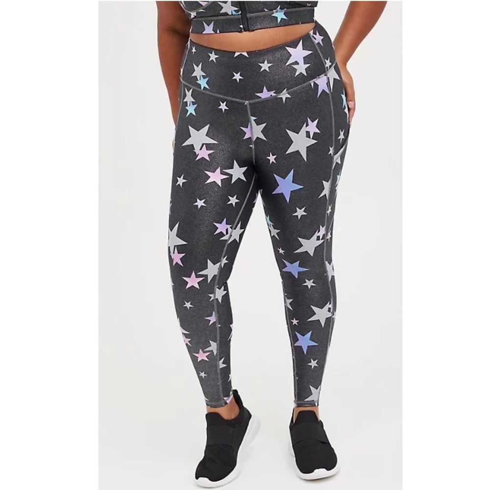 Torrid Black Star Full Length Workout Legging size 1X